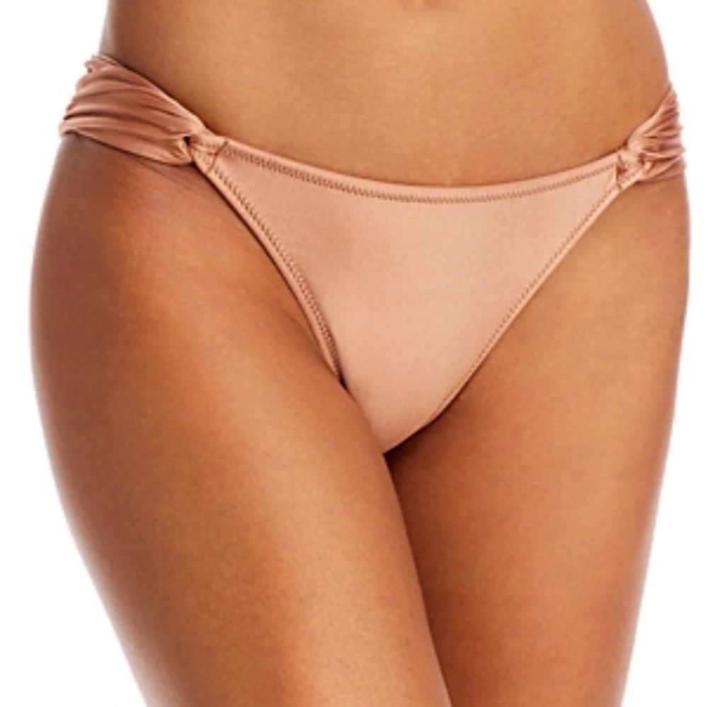 Aqua Swim CARAMEL Ruched Bikini Swim Bottom, US. MEDIUM